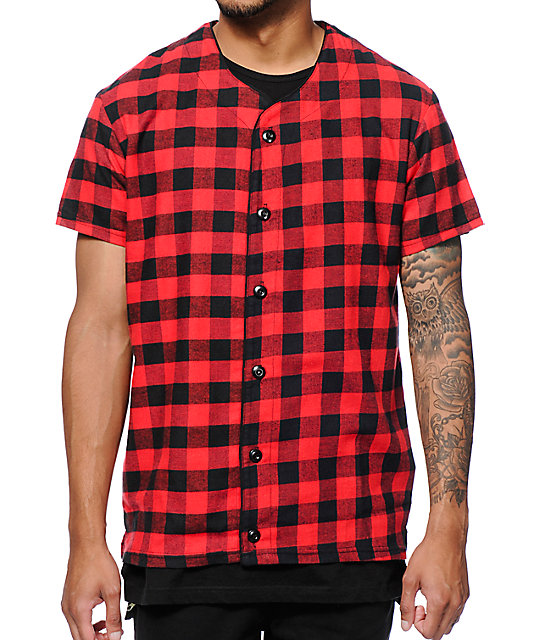Elwood Plaid Flannel Baseball Jersey TShirt Zumiez