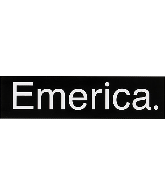 Emerica Black & White Logo Sticker | Zumiez