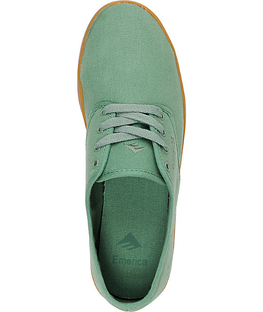 Emerica Laced Green & Gum Skate Shoes Zumiez
