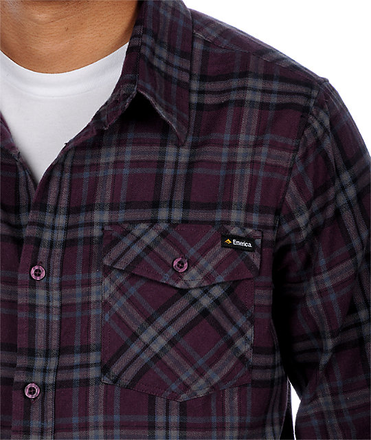 Emerica Swampmeet Purple Flannel Shirt Zumiez