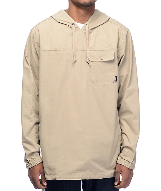 Empire King Dark Khaki Woven Ripstop Hoodie at Zumiez PDP