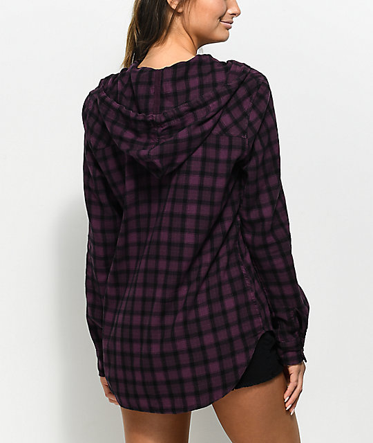 Empyre Aimie Blackberry & Black Hooded Flannel Zumiez