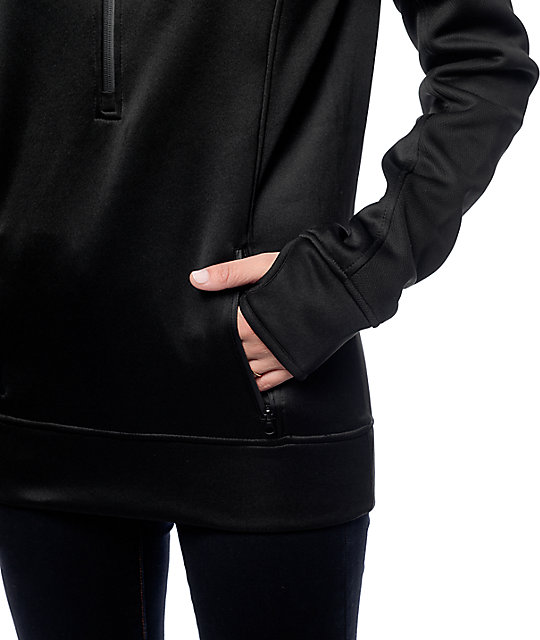 black quarter zip hoodie