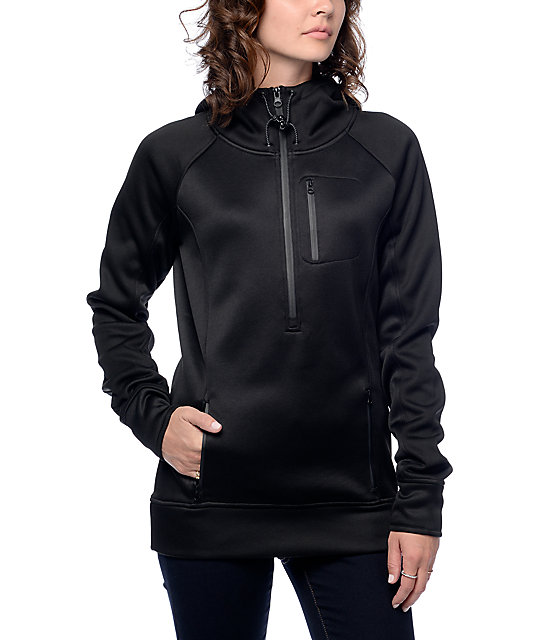 black quarter zip hoodie