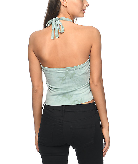 tie dye halter crop top