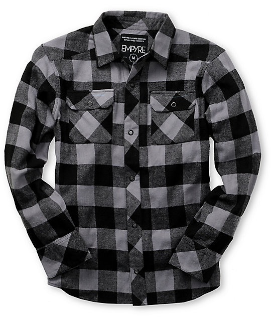 Empyre Boys Crazy Eight Black & Grey Flannel Shirt Zumiez