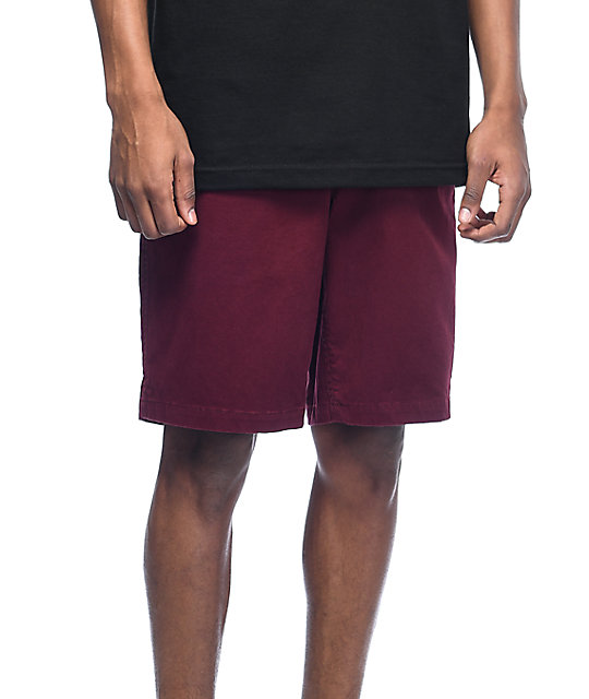 burgundy chino shorts