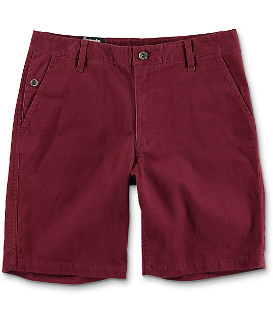 burgundy chino shorts