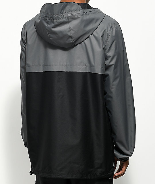 Empyre Camron Charcoal & Black Anorak Windbreaker Jacket Zumiez