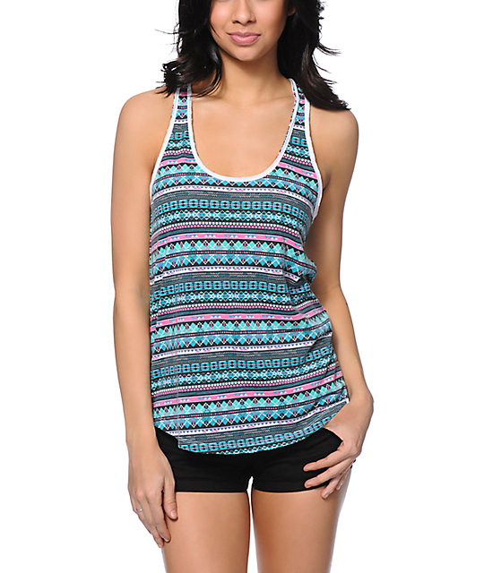 tribal print tank