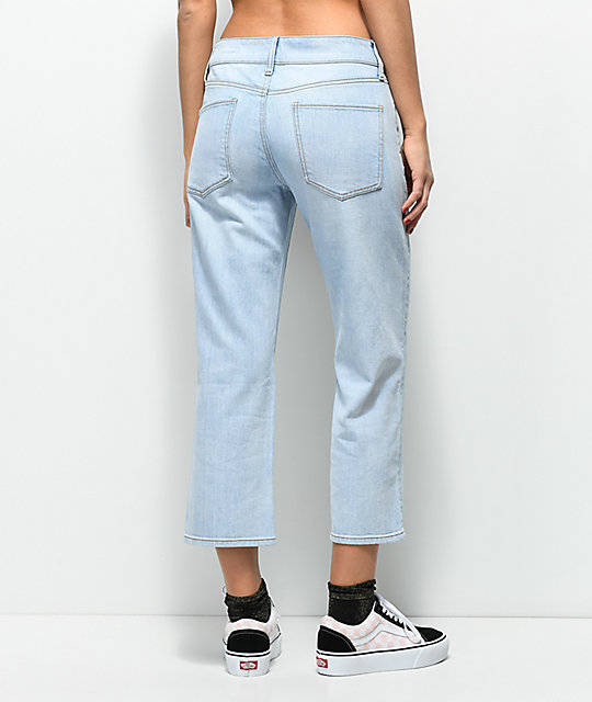 Empyre Cassia Light Blue Crop Straight Jeans Zumiez