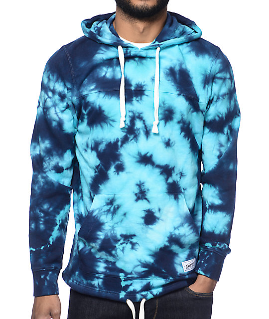Blue tie dye hoodie Clearance