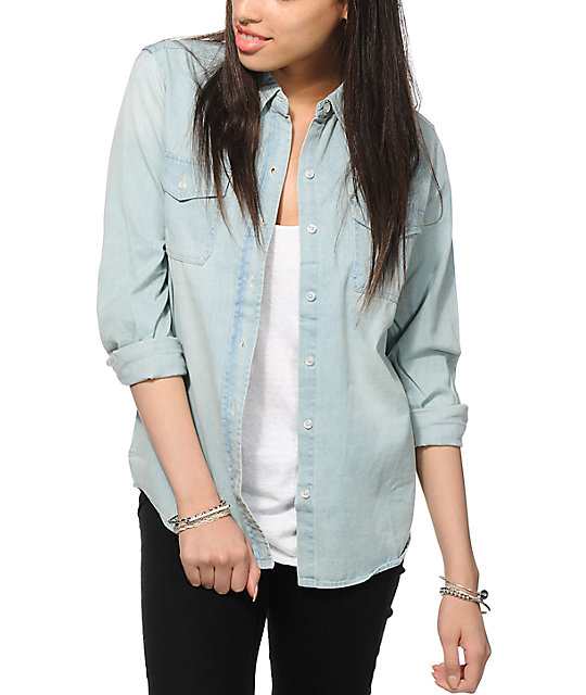 denim long sleeve top