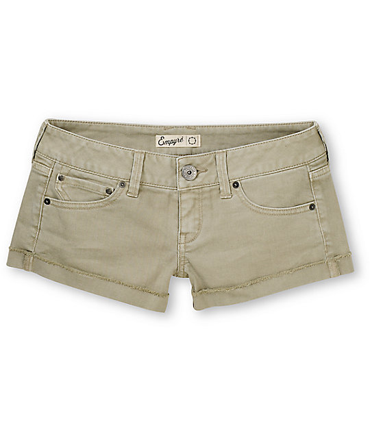 Empyre Dani Khaki Denim Shorts Zumiez