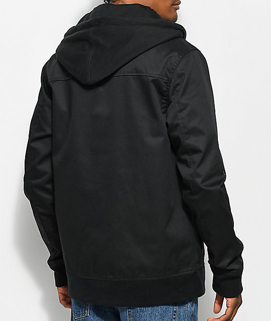 Empyre Derail Black Twill Hooded Jacket Zumiez