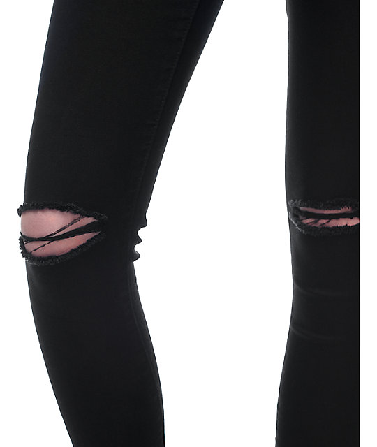 high rise jeggings black