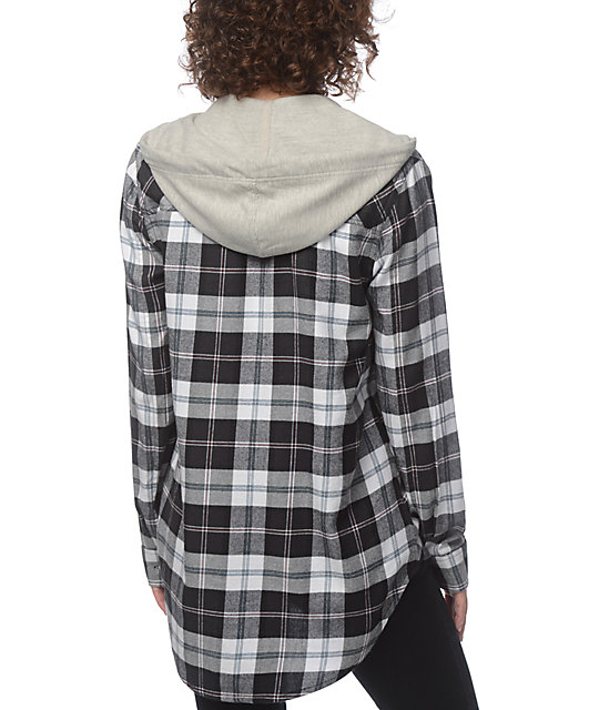 Empyre Eddy Black & White Hooded Flannel Zumiez