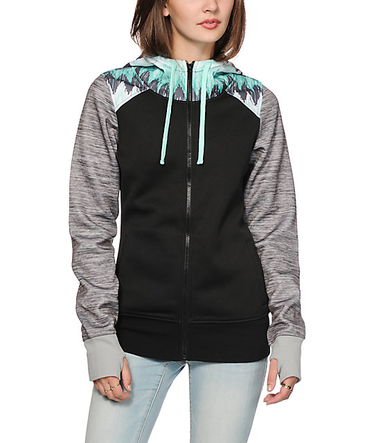 Empyre Elice Mint Zig Zag Tech Fleece Jacket Zumiez
