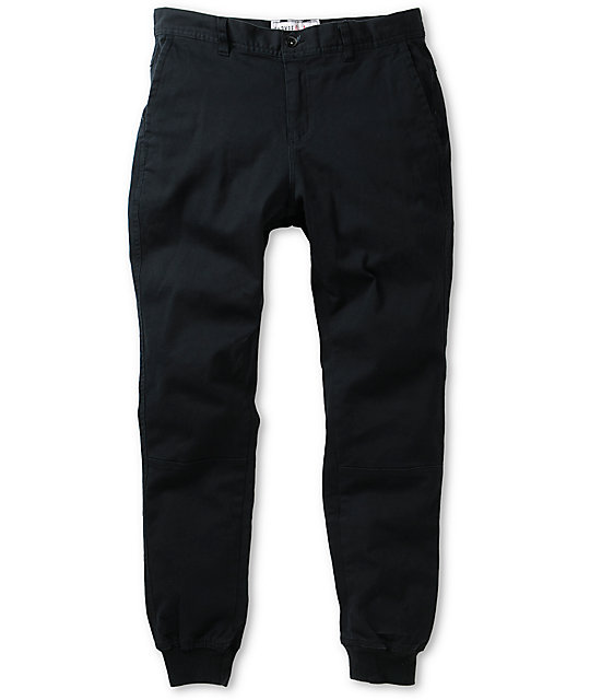 black and blue joggers