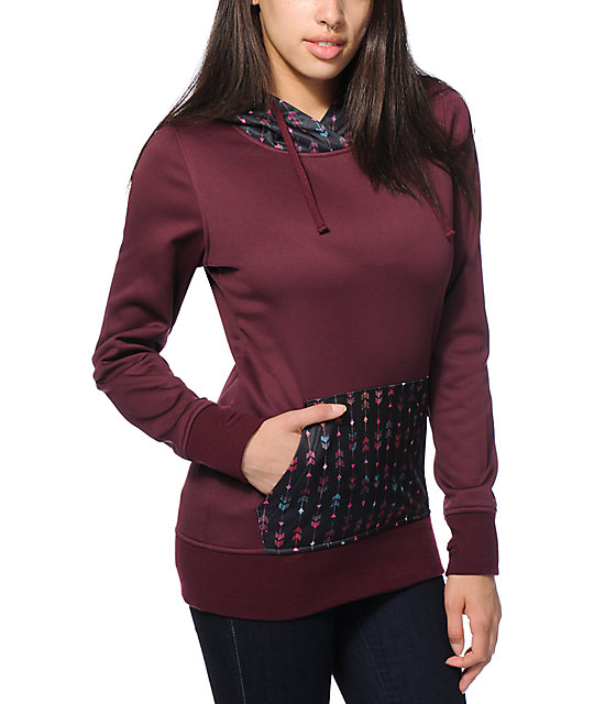 Empyre Frostier Burgundy Arrows Tech Fleece Hoodie at Zumiez : PDP