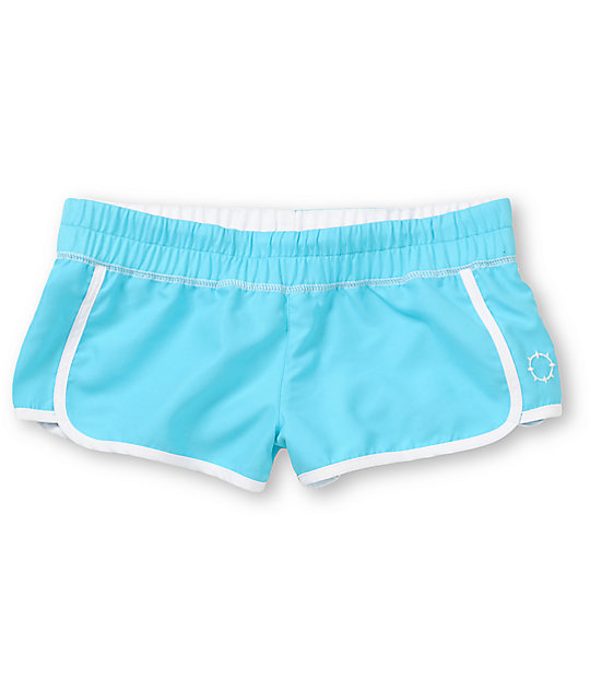 Empyre Girl Una Turquoise & White Board Shorts Zumiez