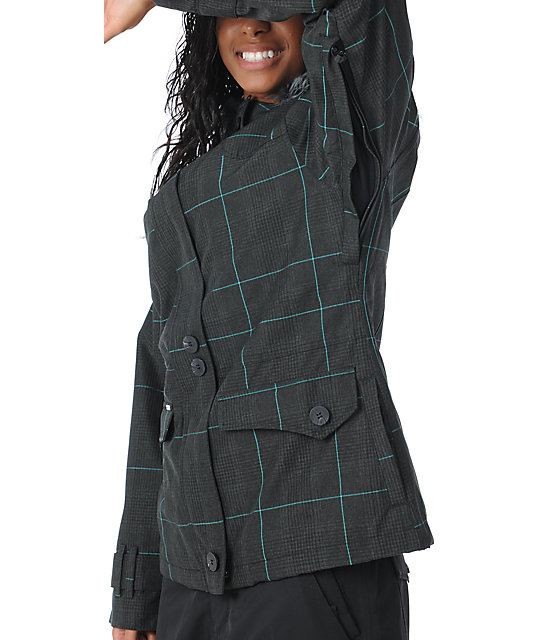 Empyre Glendale Grey Plaid 10K Fur Hood Snowboard Jacket Zumiez