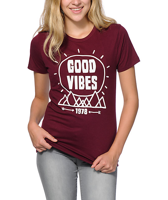 Empyre Good Vibes Burgundy TShirt Zumiez