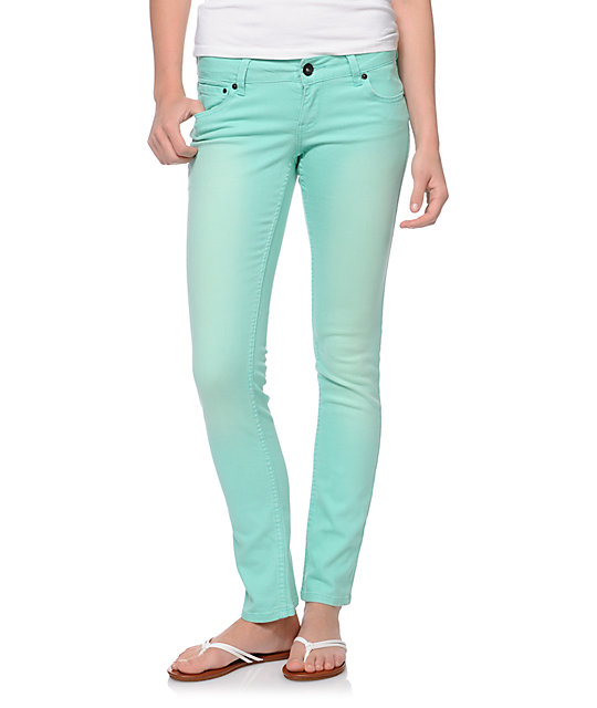 Empyre Hannah Ice Green Mint Skinny Jeans at Zumiez : PDP