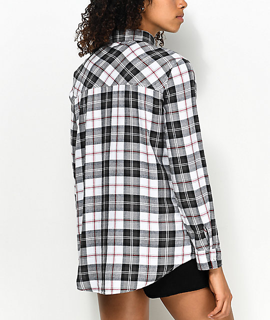 black button up with roses