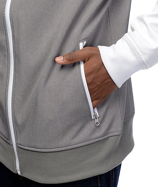 Empyre Highlights White & Grey Tech Fleece Jacket | Zumiez