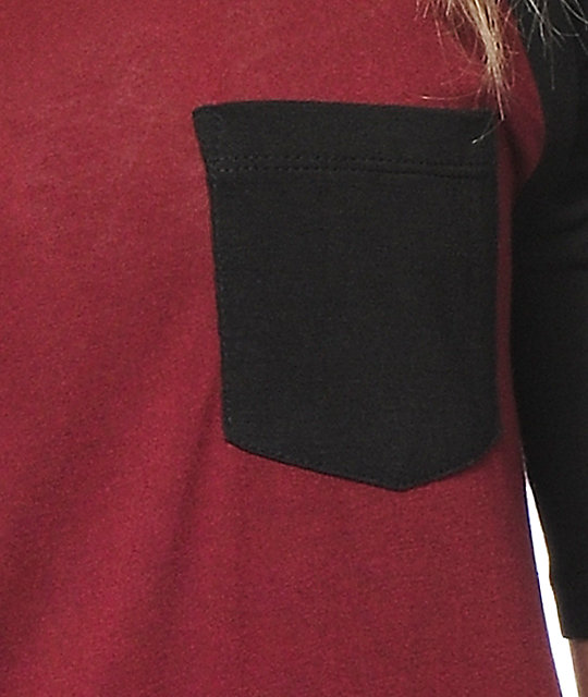 Empyre Indira Burgundy & Black Baseball Tee Zumiez