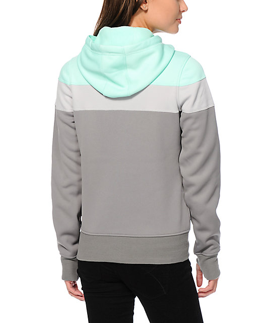 Empyre Insignia Mint & Grey Colorblock Tech Fleece Jacket Zumiez