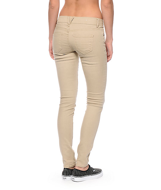 khaki jeggings