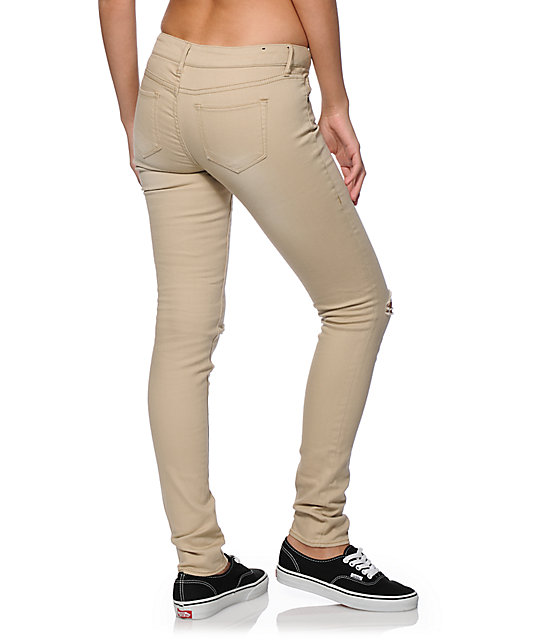 khaki jeggings