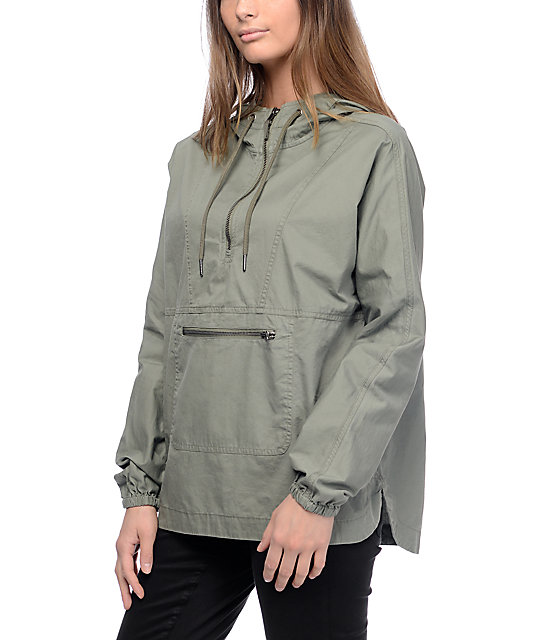 Olive Lula - Empyre Lula Olive Twill Anorak Hoodie olive lula empyre lula olive twill anorak hoodie