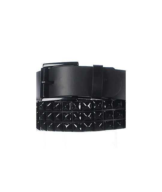Empyre Main 3 Row Black Pyramid Studded Belt Zumiez