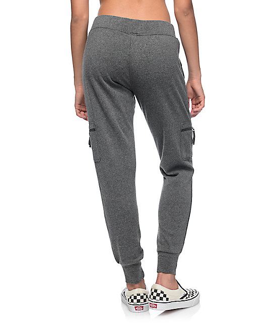 Empyre Milana Charcoal Knit Cargo Jogger Pants Zumiez
