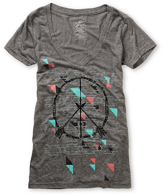 Empyre Peacekeeper Heather Charcoal VNeck TShirt Zumiez