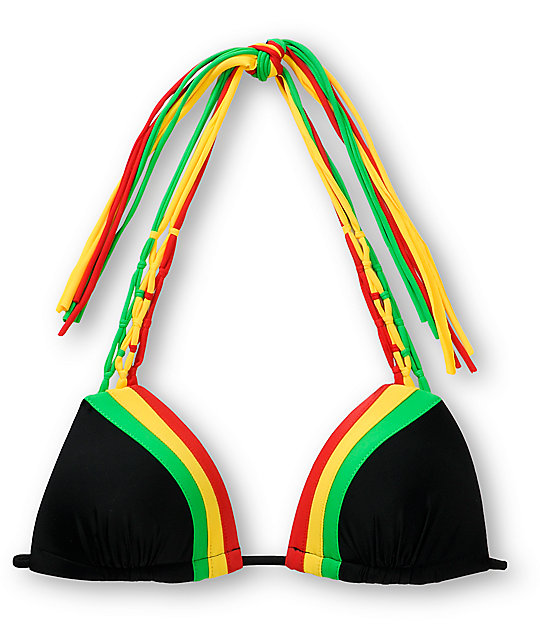 Empyre Pebble Rasta Molded Cup Triangle Bikini Top at Zumiez PDP