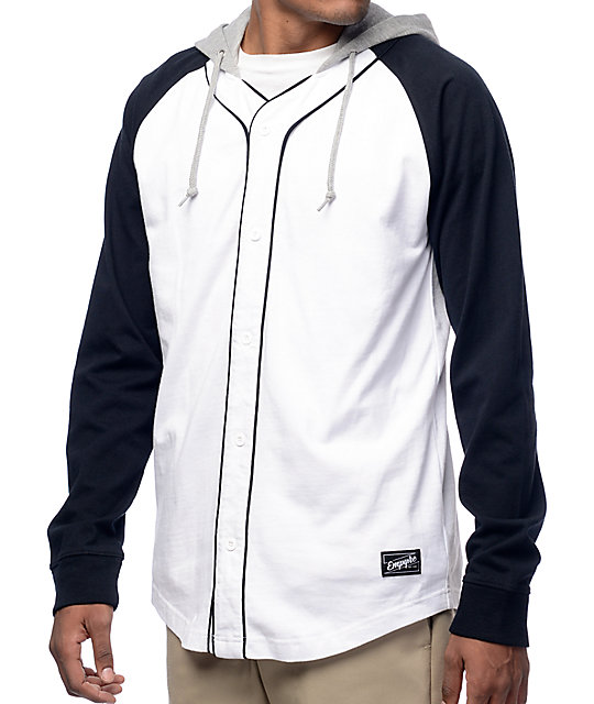 Empyre Pitch Black, White & Grey Long Sleeve Baseball Jersey Zumiez