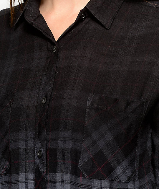 dip dye plaid shirt