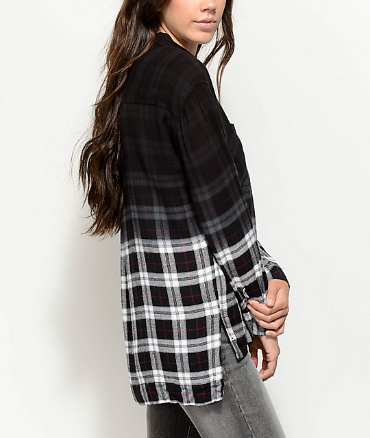 dip dye plaid shirt