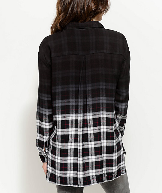 dip dye plaid shirt