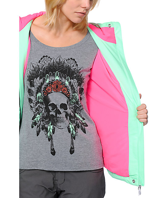 Empyre Sidereal Green Colorblock 10K Snowboard Jacket Zumiez