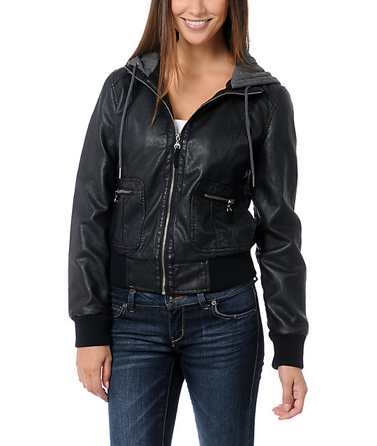 Empyre Sierra Black Hooded Bomber Jacket Zumiez