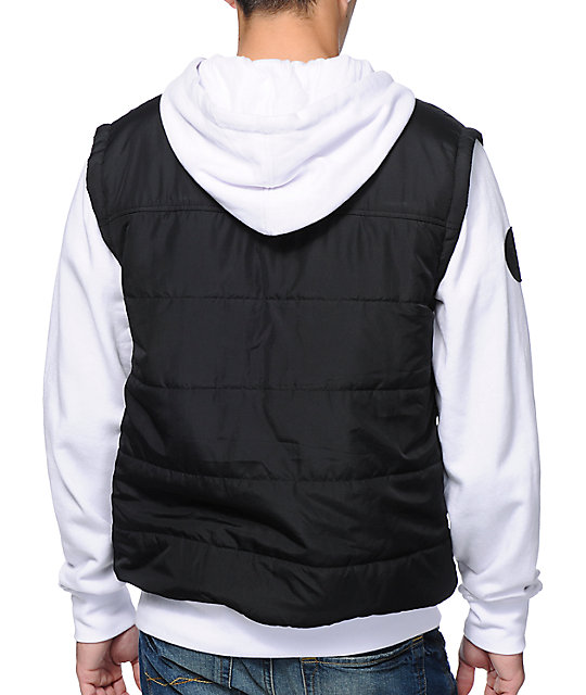 Empyre Special Ops Black & White Zip Up Hooded Vest Jacket | Zumiez