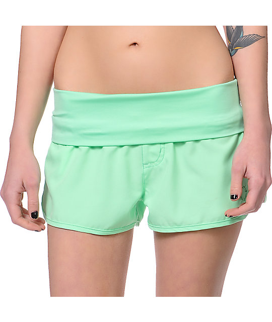 Empyre Sundial Neon Mint Roll Waist Board Shorts Zumiez