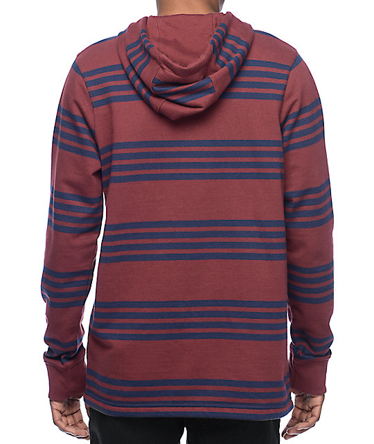 Empyre Switchback Burgundy & Navy Striped Hoodie | Zumiez