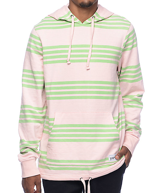 Empyre Switchback Pink & Green Striped Hoodie at Zumiez PDP