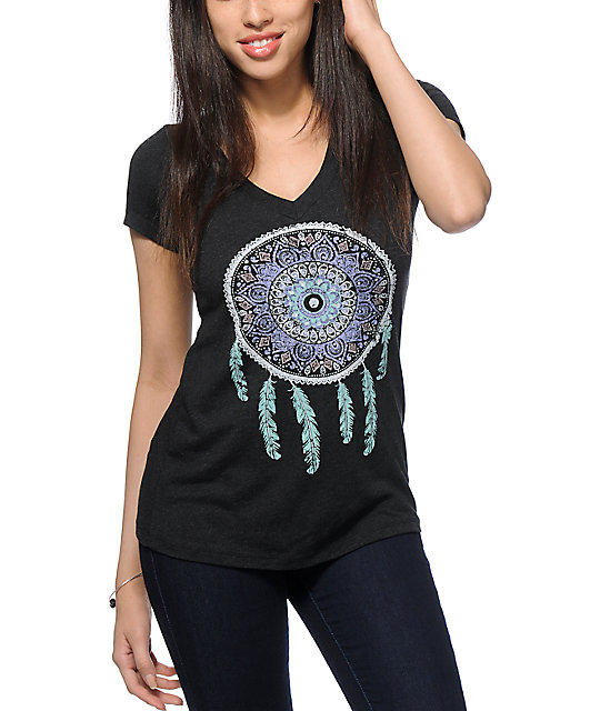 Empyre Tapestry Dreamcatcher Vneck TShirt Zumiez